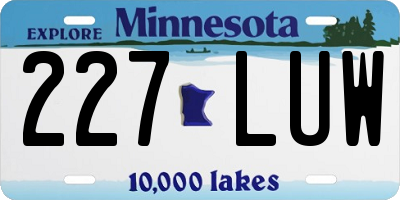 MN license plate 227LUW