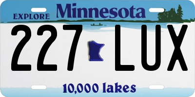 MN license plate 227LUX