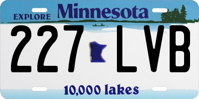 MN license plate 227LVB