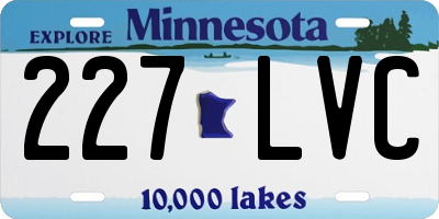 MN license plate 227LVC