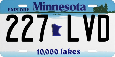 MN license plate 227LVD