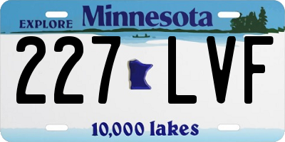 MN license plate 227LVF