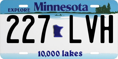 MN license plate 227LVH