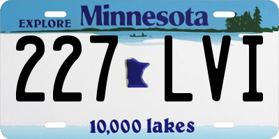 MN license plate 227LVI