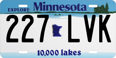 MN license plate 227LVK