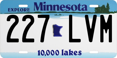 MN license plate 227LVM