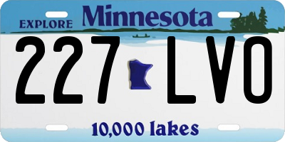 MN license plate 227LVO