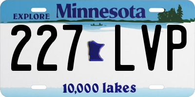 MN license plate 227LVP