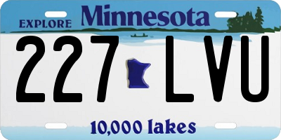 MN license plate 227LVU