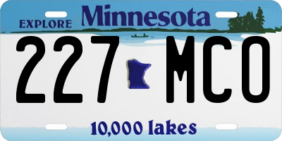 MN license plate 227MCO