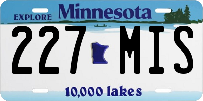 MN license plate 227MIS