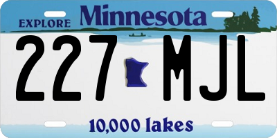 MN license plate 227MJL