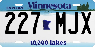 MN license plate 227MJX