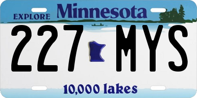 MN license plate 227MYS