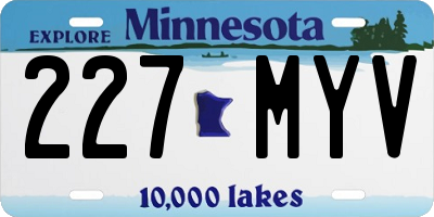 MN license plate 227MYV