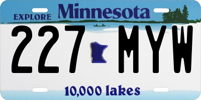 MN license plate 227MYW