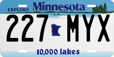 MN license plate 227MYX