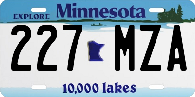MN license plate 227MZA