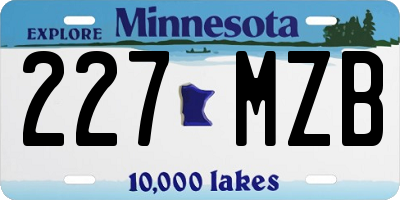 MN license plate 227MZB