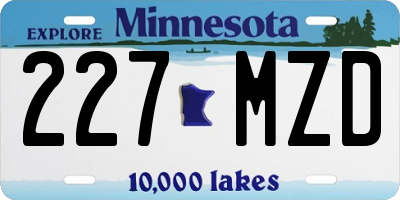 MN license plate 227MZD