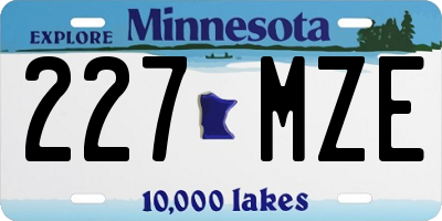 MN license plate 227MZE