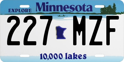 MN license plate 227MZF