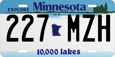MN license plate 227MZH
