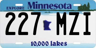 MN license plate 227MZI