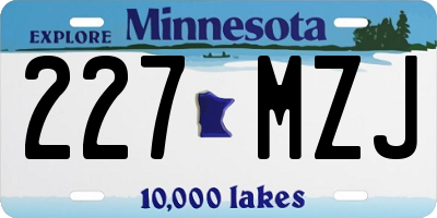 MN license plate 227MZJ