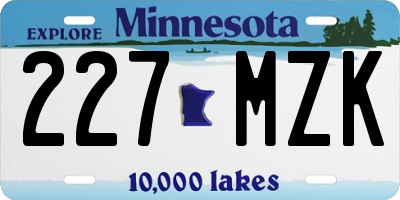MN license plate 227MZK