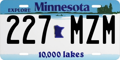 MN license plate 227MZM