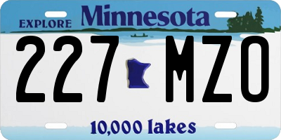 MN license plate 227MZO