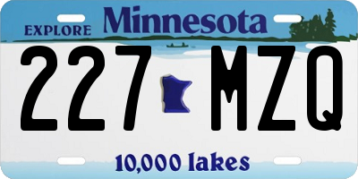 MN license plate 227MZQ