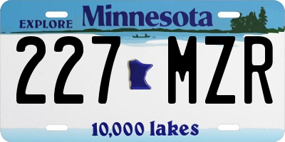 MN license plate 227MZR