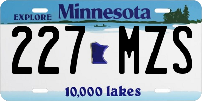 MN license plate 227MZS