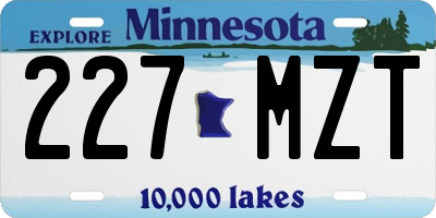 MN license plate 227MZT
