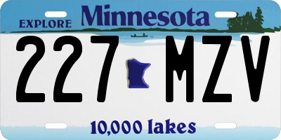 MN license plate 227MZV