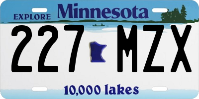 MN license plate 227MZX