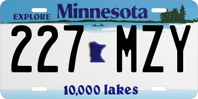 MN license plate 227MZY