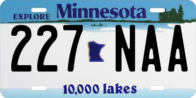 MN license plate 227NAA