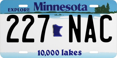 MN license plate 227NAC