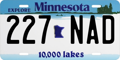 MN license plate 227NAD