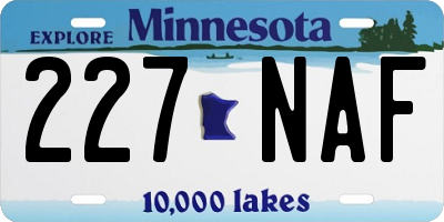 MN license plate 227NAF