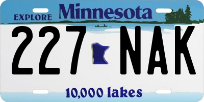 MN license plate 227NAK