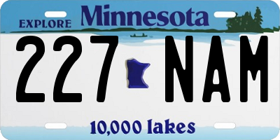 MN license plate 227NAM