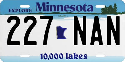 MN license plate 227NAN