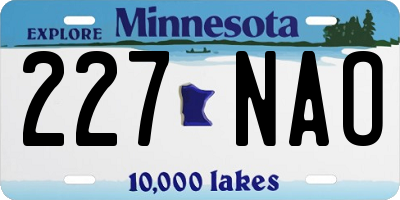MN license plate 227NAO