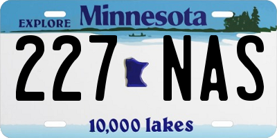MN license plate 227NAS
