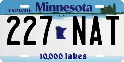 MN license plate 227NAT