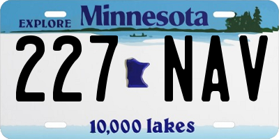 MN license plate 227NAV